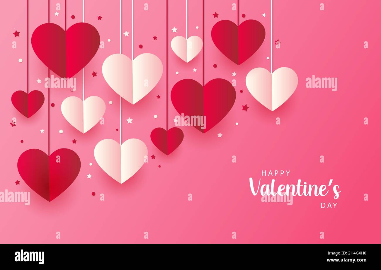 Beautiful love hearts Background for Valentine's Day. Vector illustration, banners, Wallpaper
