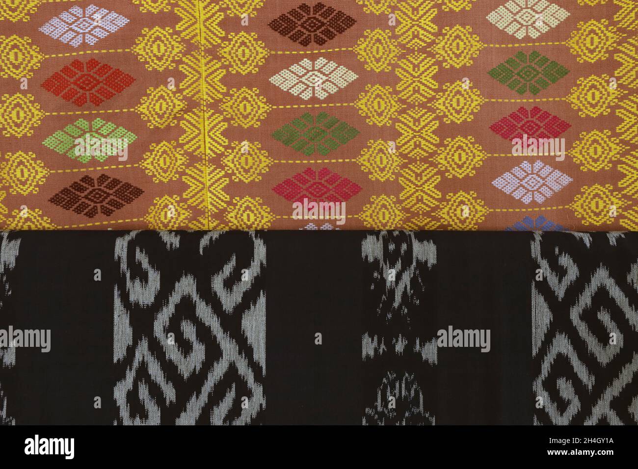 Traditional woven fabric from Lombok, West Nusa Tenggara, Indonesia Stock Photo