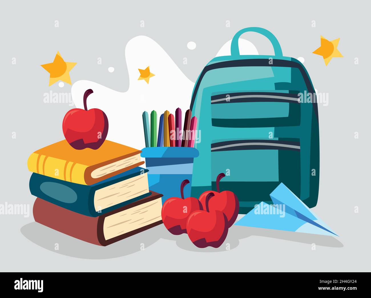 cute school supplies image with items Stock Vector Image & Art Alamy