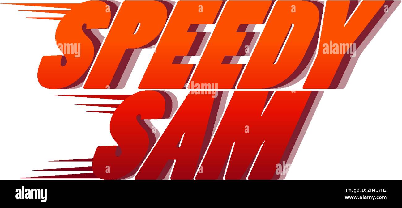 Speedy Sam logo text design illustration Stock Vector Image & Art - Alamy