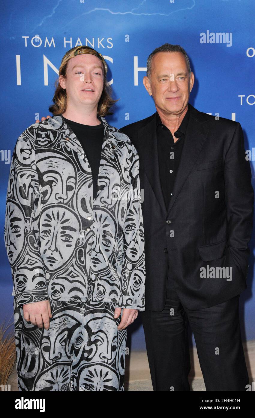 Los Angeles, CA. 2nd Nov, 2021. Caleb Landry Jones, Tom Hanks at