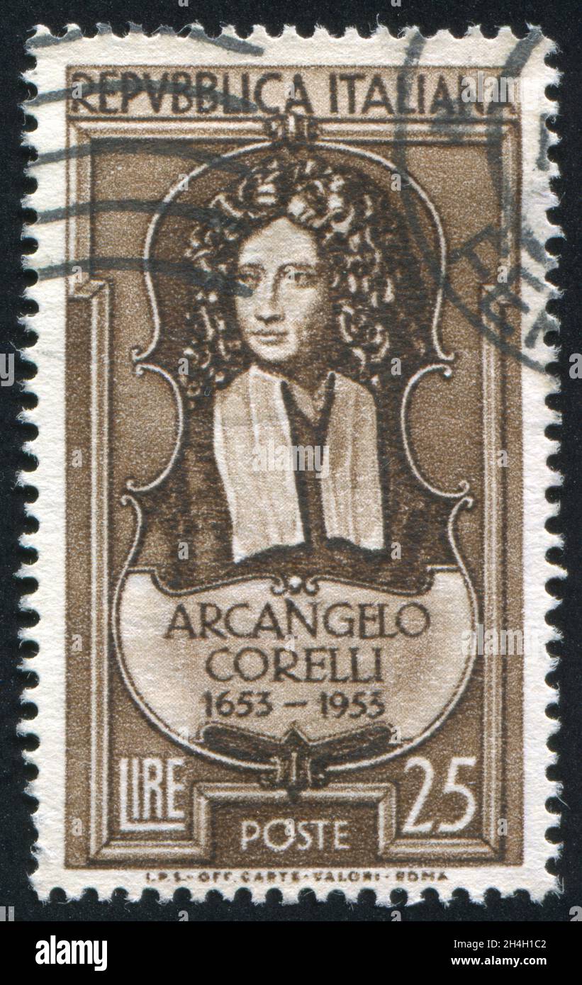 ITALY - CIRCA 1953: stamp printed by Italy, shows Arcangelo Corelli, circa 1953 Stock Photo