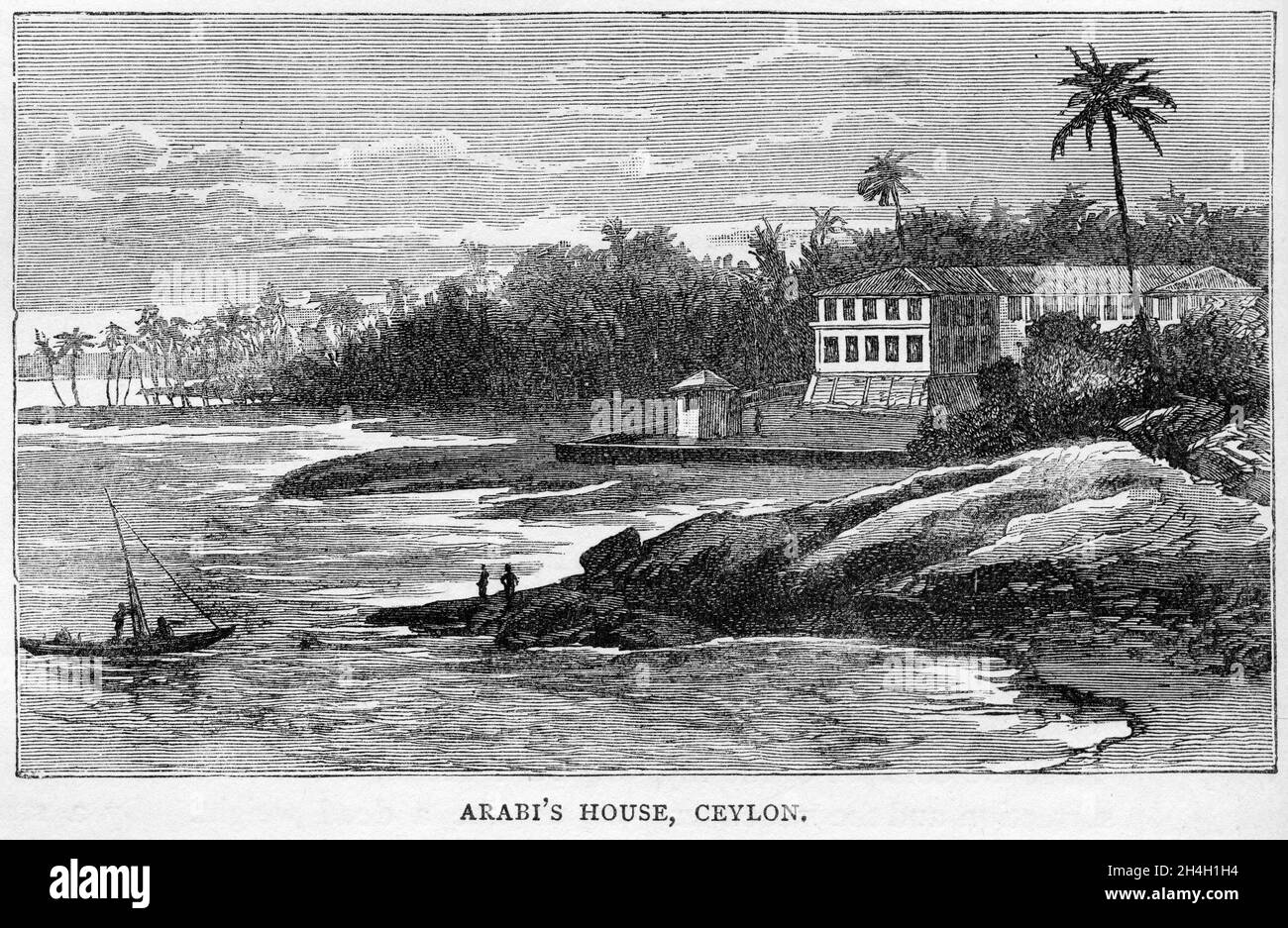 Engraving of the home of Ahmed Urabi (1841 1911), an officer of the