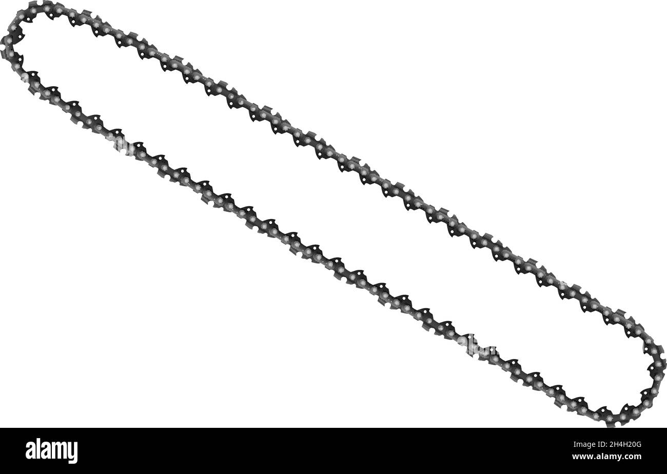 Chainsaw chain on a white background. Vector illustration Stock Vector