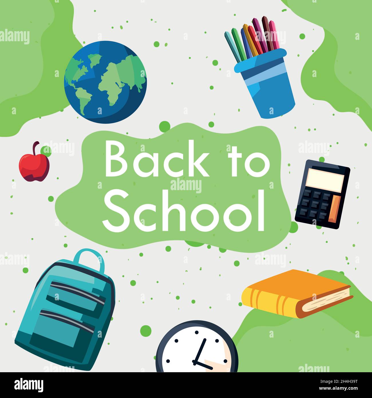 back to school image with items Stock Vector Image & Art - Alamy