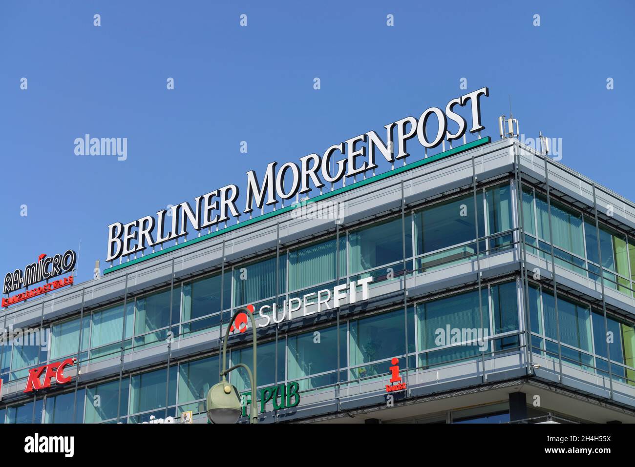 Advertising Berliner Morgenpost-Center, Breitscheidplatz, Charlottenburg,  Berlin Germany Stock Photo - Alamy