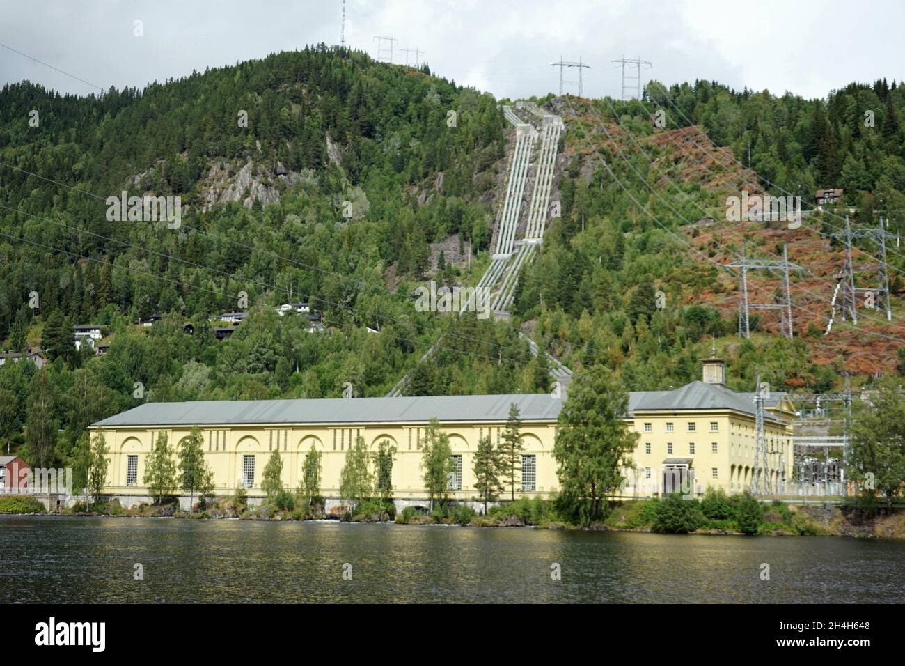 Vemork hydroelectric power plant power station, Norwegian Industrial Workers' Museum, near Rjukan, Tinn municipality, Fylke Telemark, Norway Stock Photo