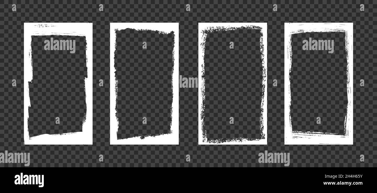 Grunge frames for stories and social network media 9 16. Template with  brush stroke. Rectangular border with grunge overlay. Set of vector Stock  Vector Image & Art - Alamy