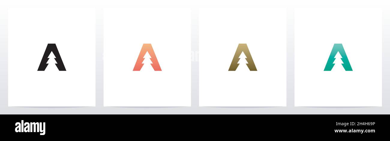 Pine Tree On Letter Logo Design A Stock Vector Image & Art - Alamy