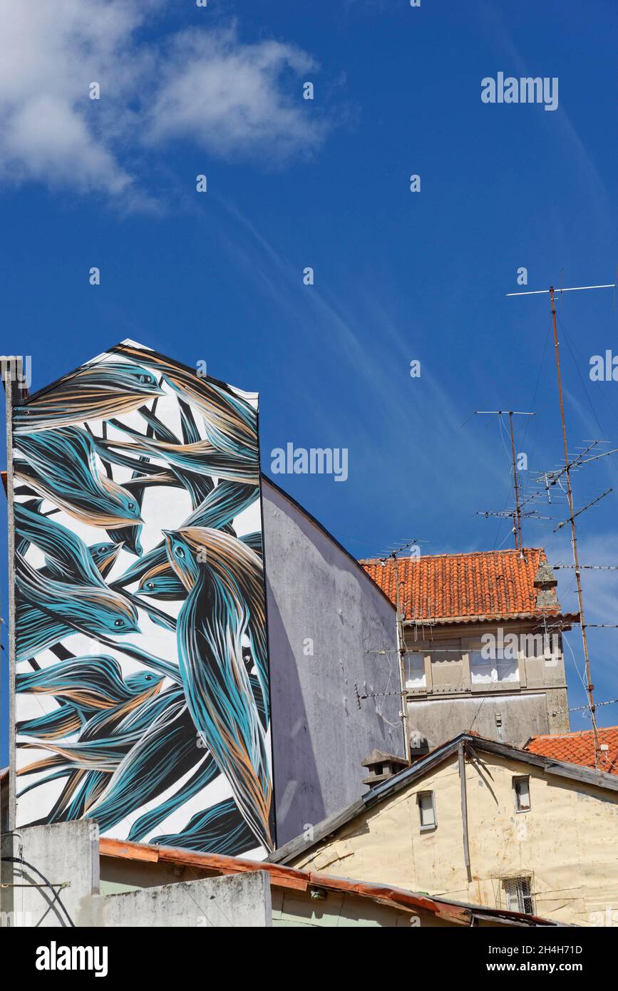 Street Art to Wool Festival, Covilha, Centro Region, Portugal Stock Photo Alamy