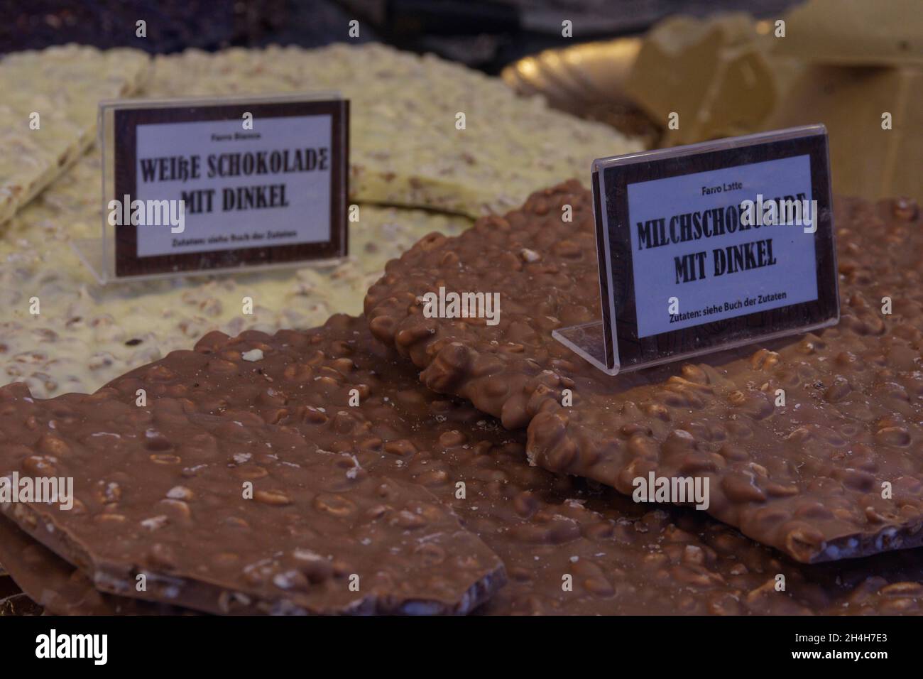 Different chocolates, chocolate festival, Tuebingen, BadenWurttemberg, Germany Stock Photo Alamy