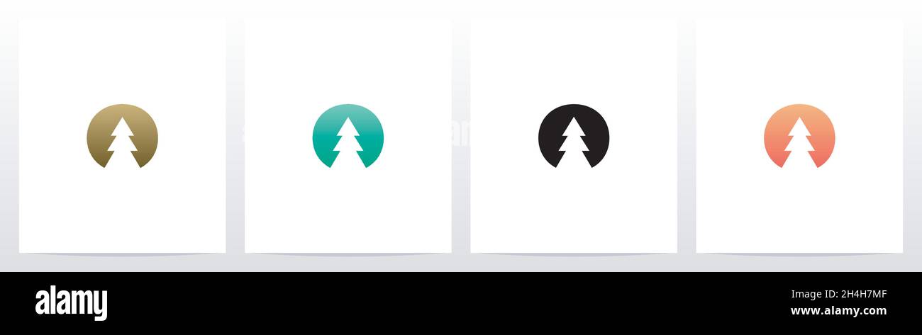 Pine Tree On Letter Logo Design O Stock Vector Image & Art - Alamy