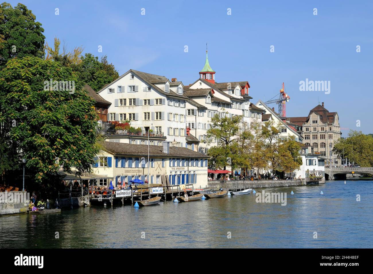 Schipfe in Zurich Old Town, River Limmat, Zurich, Canton Zurich, Switzerland Stock Photo