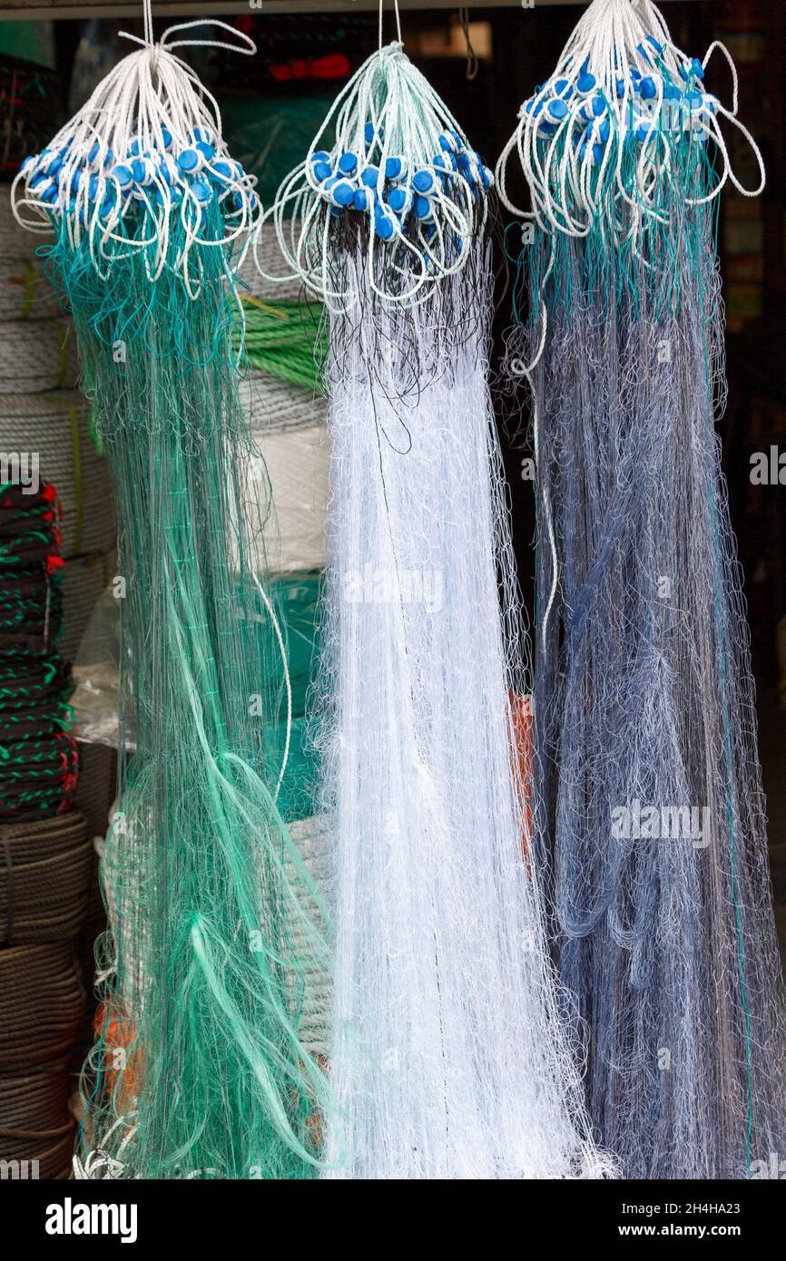 Fishing nets are exposed on sale Stock Photo - Alamy