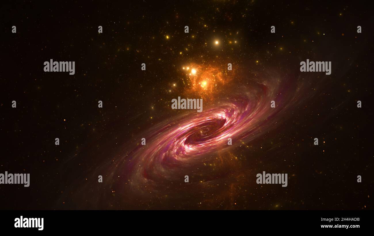 Galaxy stars planets star clusters, colored gas clouds in abstract ...