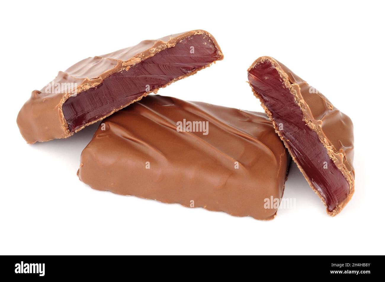 Chocolate covered Turkish delight with rosewater flavour jelly centre
