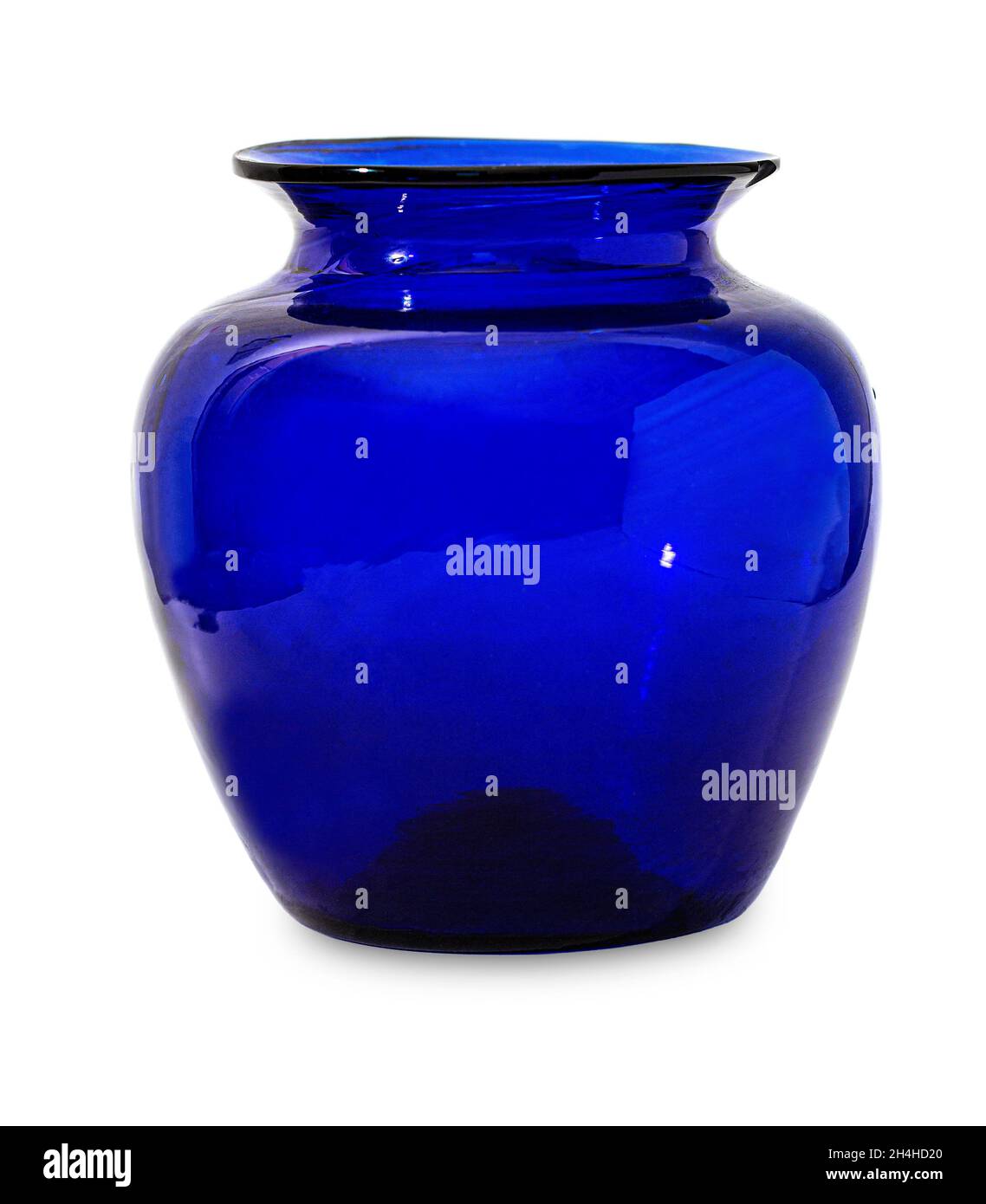 blue glass vase isolated on white background. with clipping path Stock