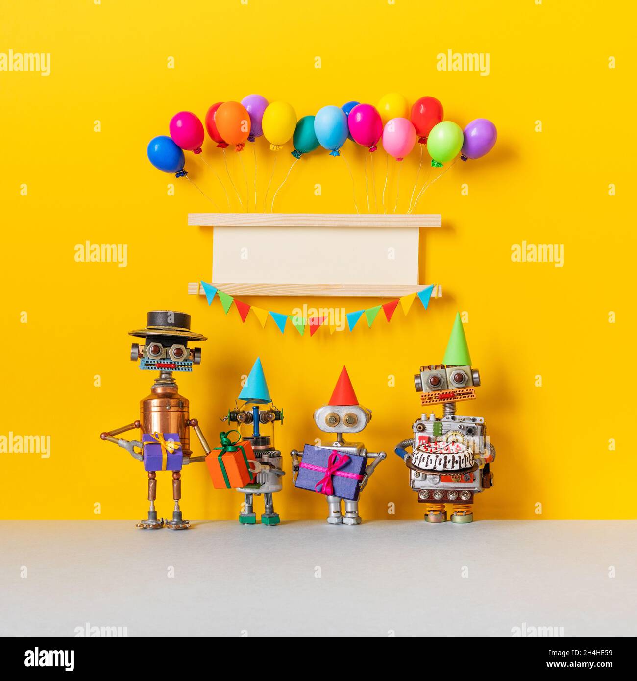 Happy Birthday Sign Balloons Celebration Card Copy Space High Resolution Stock Photography And Images Alamy