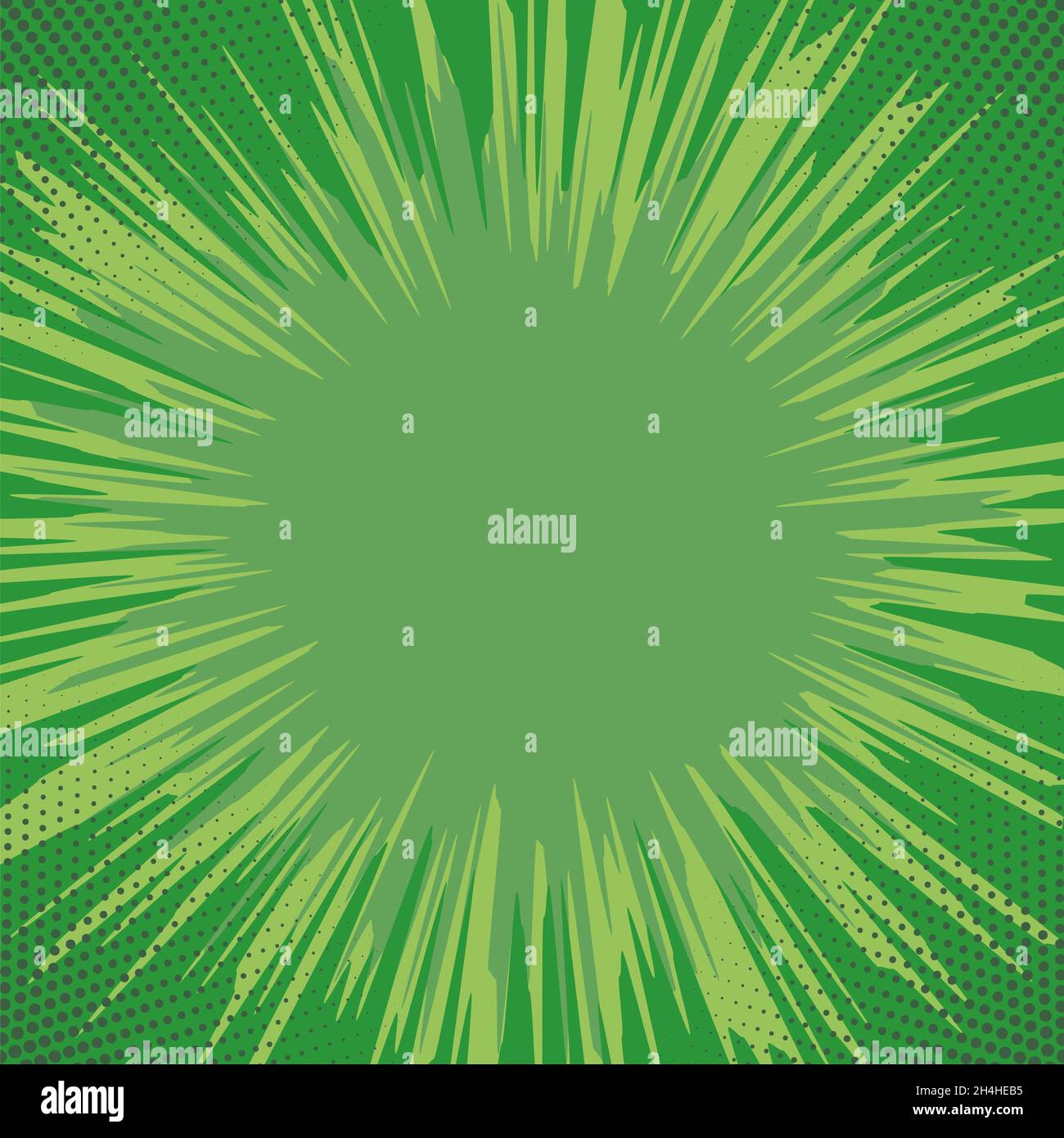 Explode Flash, Cartoon Explosion, Star Burst Isolated on Green ...