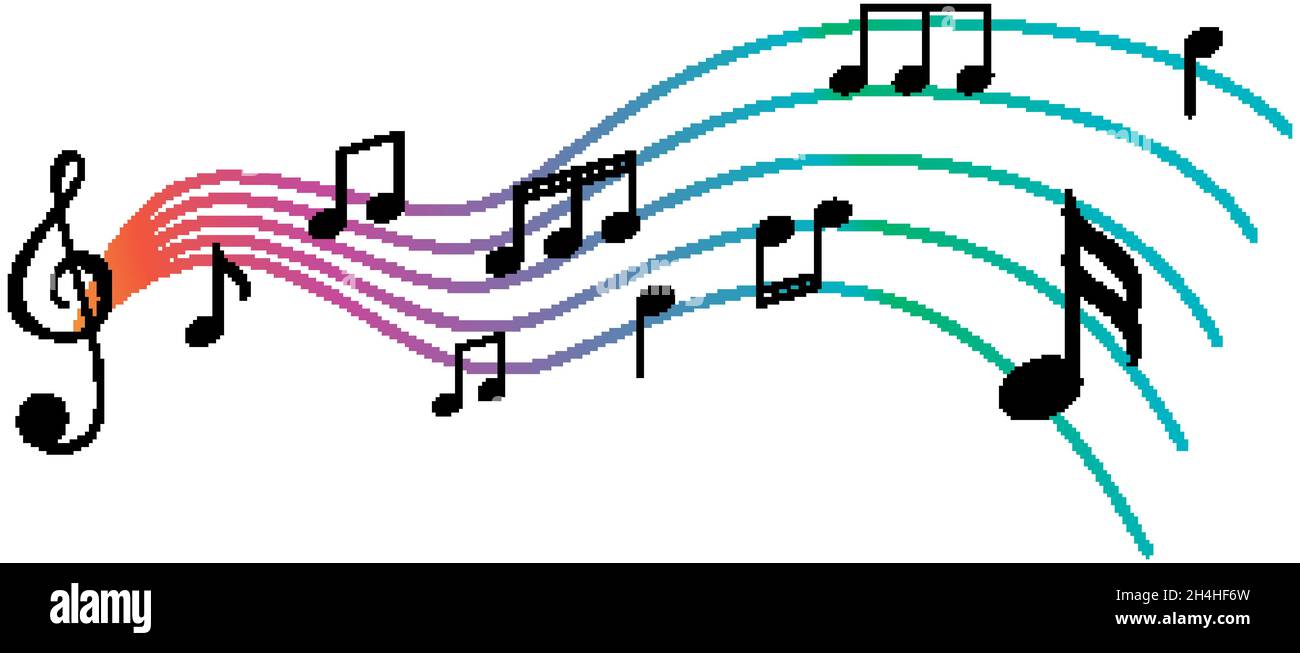 Musical notes wave orchestra Stock Vector Images - Alamy