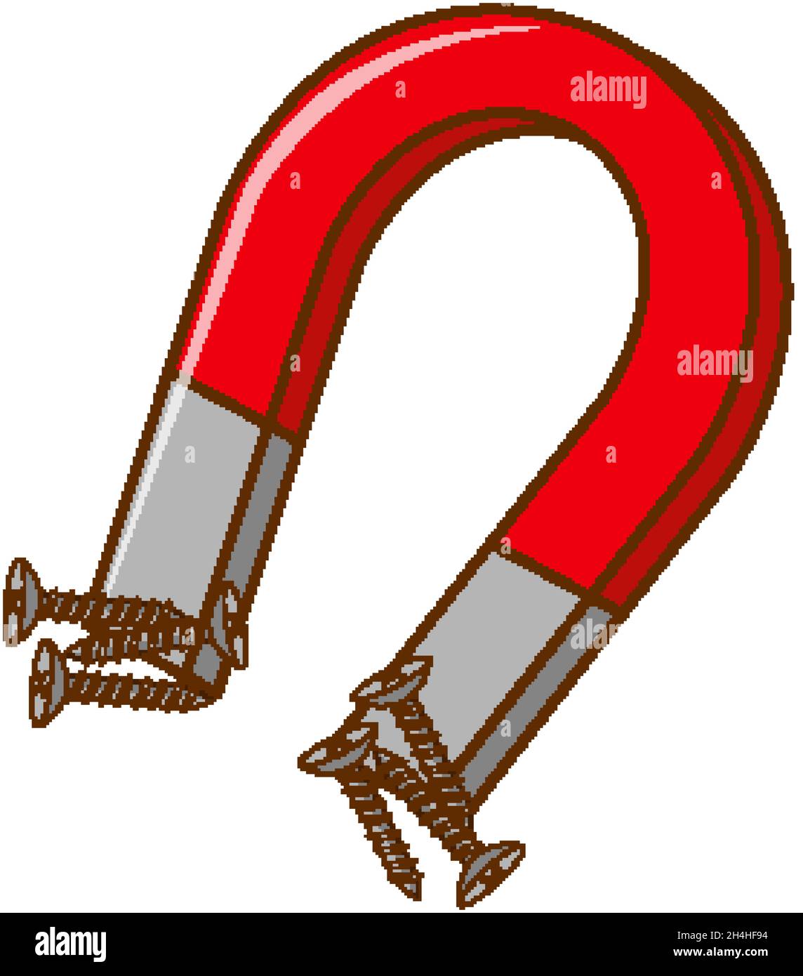 attracting nails on white background illustration Stock Vector