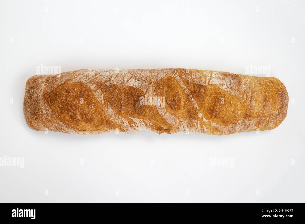 french baguette isolated on white background, loaf of crusty bread ...