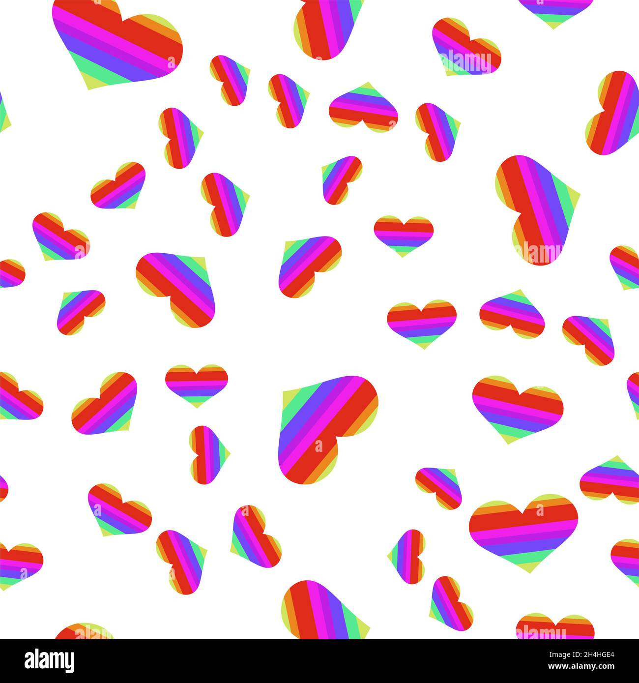 Seamless pattern of hearts. illustration on white background Stock ...