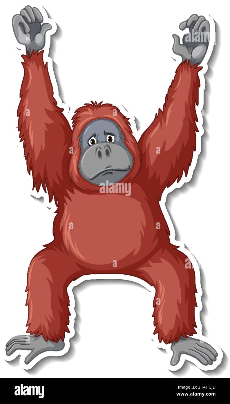 Sad orangutan animal cartoon sticker illustration Stock Vector Image & Art - Alamy Sad orangutan animal cartoon sticker illustration Stock Vector Image & Art - Alamy