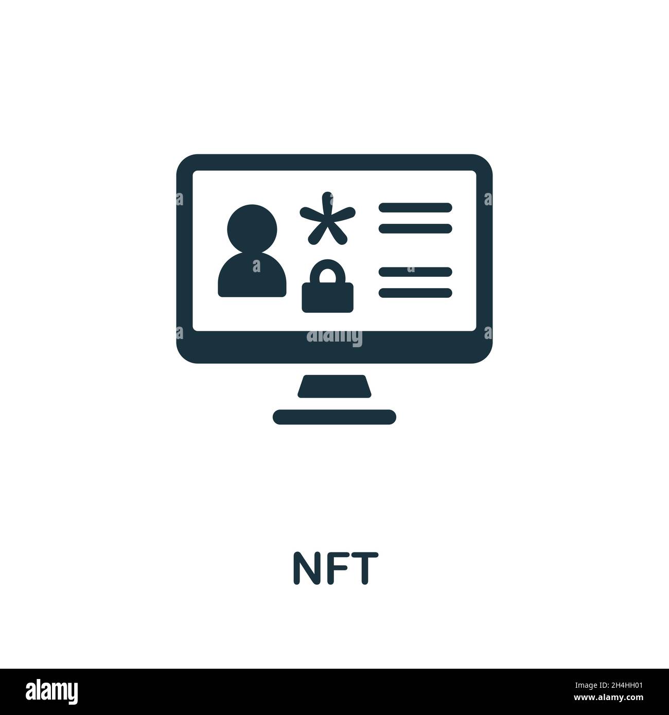 Nft icon. Monochrome sign from social media marketing collection. Creative Nft icon illustration