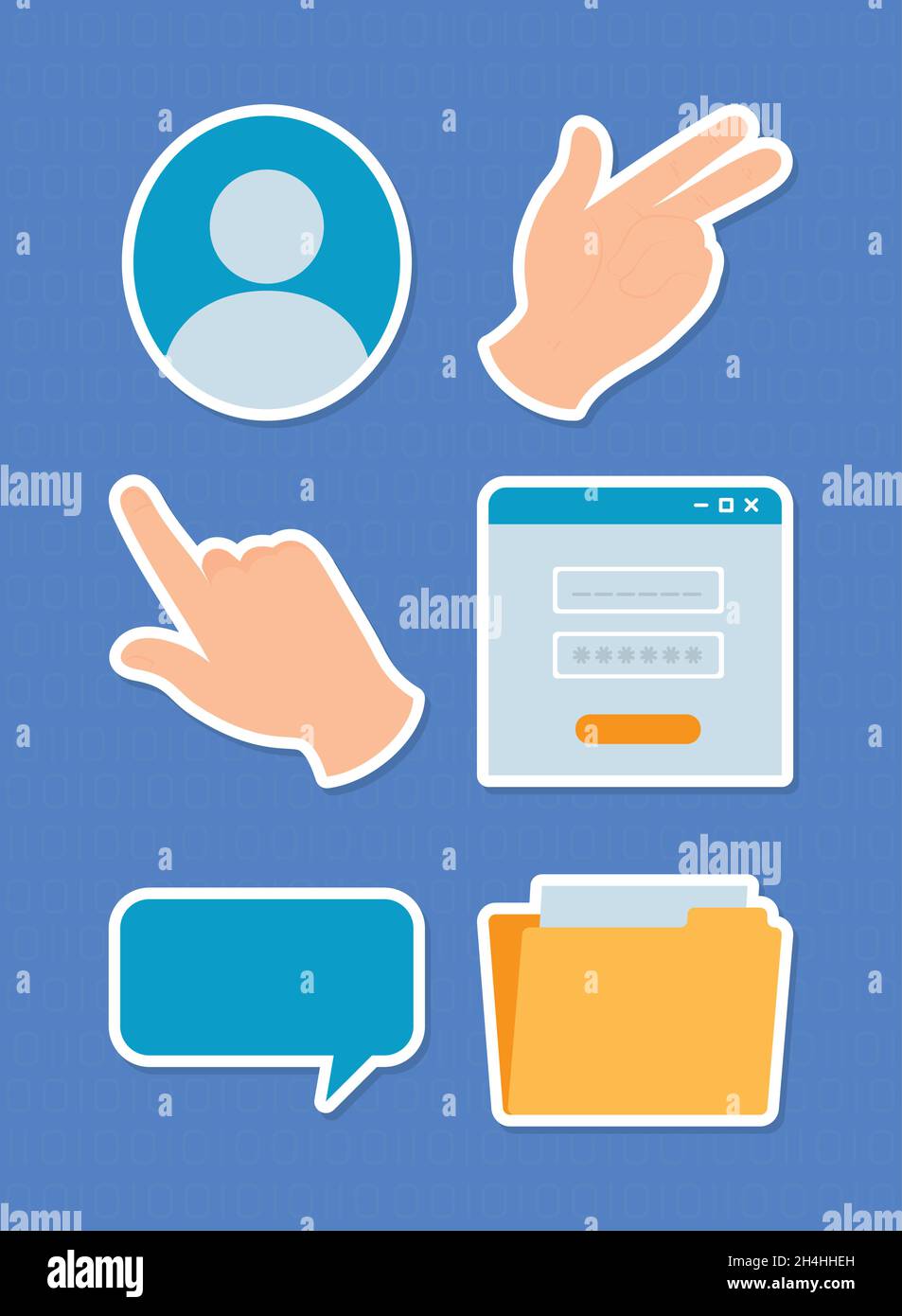 hands and files passwords icon set Stock Vector Image & Art - Alamy