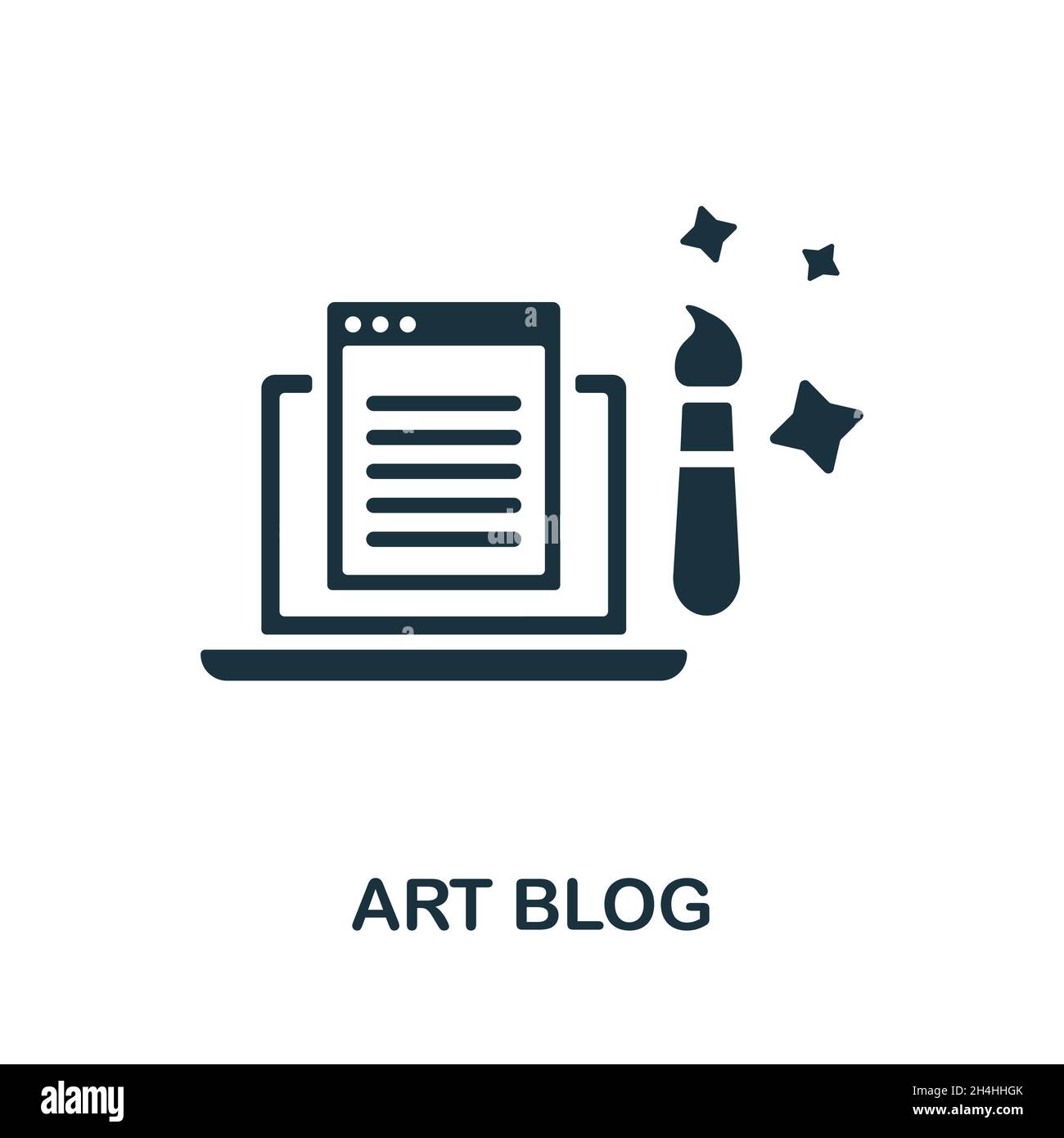 Art Blog icon. Monochrome sign from social media marketing collection ...