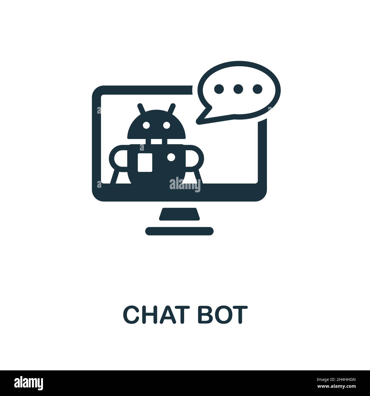 Chat Bot icon. Monochrome sign from social media marketing collection.  Creative Chat Bot icon illustration for web design, infographics and more  Stock Vector Image & Art - Alamy