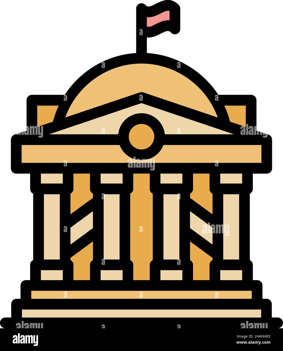 Palace parliament icon. Outline palace parliament vector icon color flat isolated Stock Vector