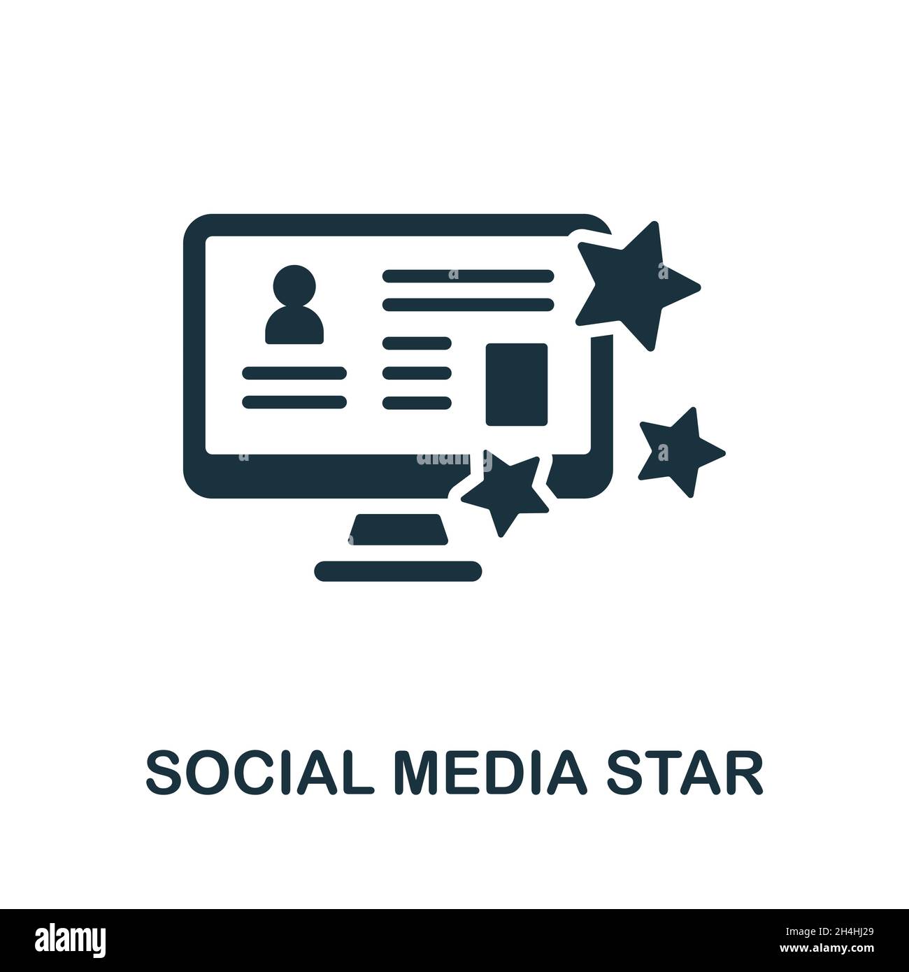 Social Media Star icon. Monochrome sign from social media marketing