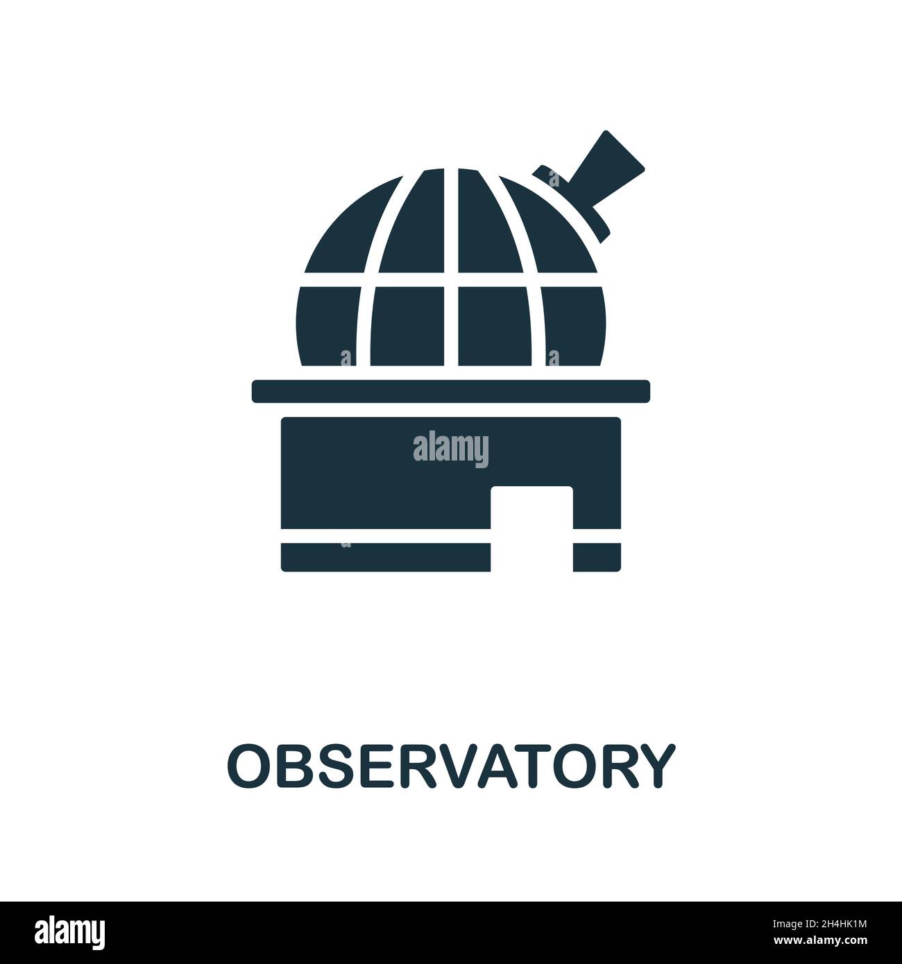 Observatory icon. Monochrome sign from space collection. Creative Observatory icon illustration for web design, infographics and more Stock Vector