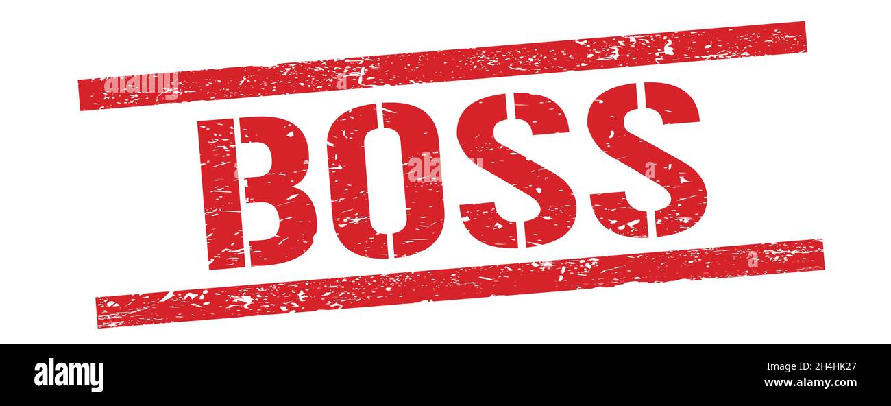 BOSS text on red grungy rectangle stamp sign Stock Photo - Alamy