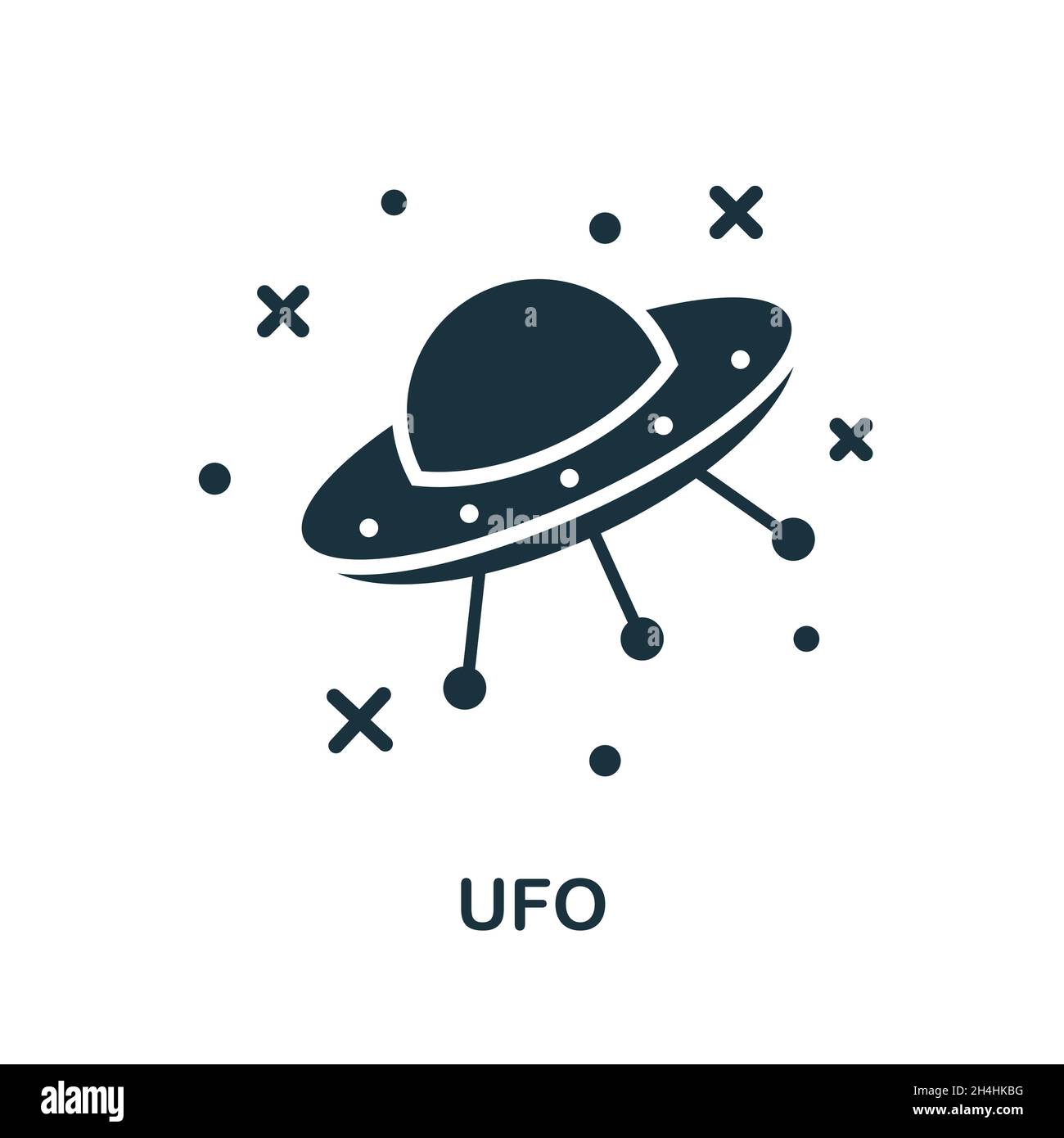 Ufo icon. Monochrome sign from space collection. Creative Ufo icon ...