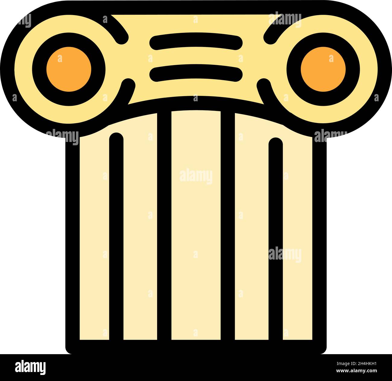 Greek column icon. Outline greek column vector icon color flat isolated