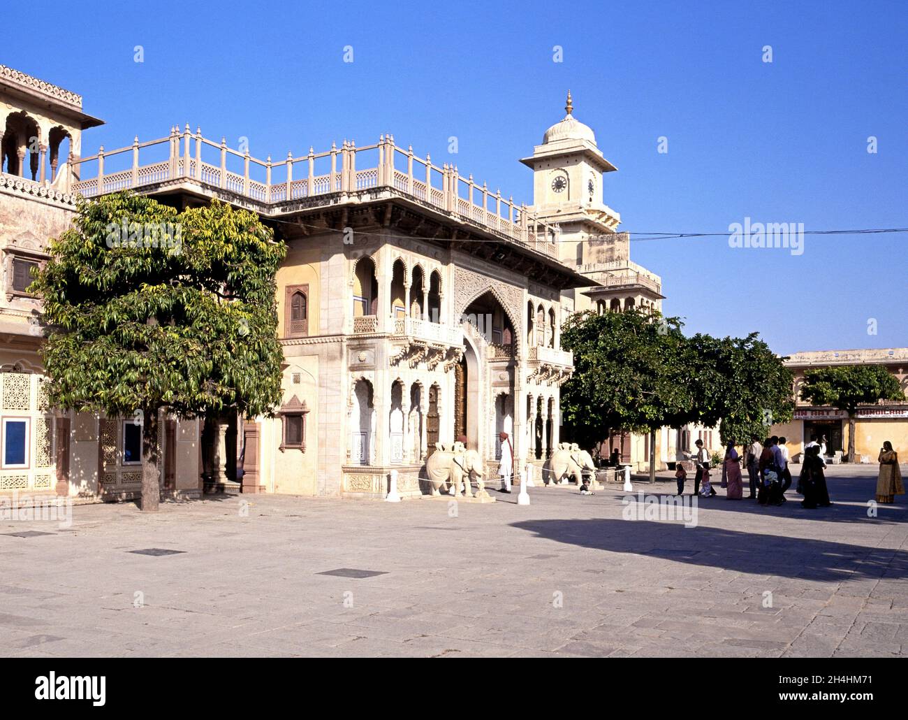 Entrance gate to the City Palace also known as the Chandra Mahal, Jaipur, Rajasthan, India. Stock Photo