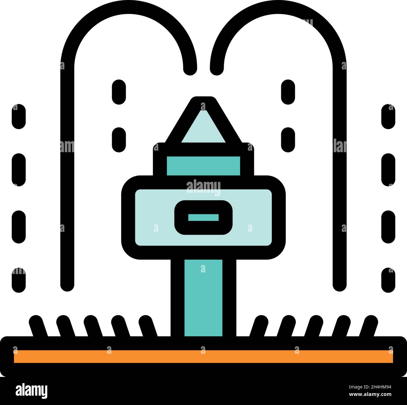 Sprinkler icon. Outline sprinkler vector icon color flat isolated Stock ...