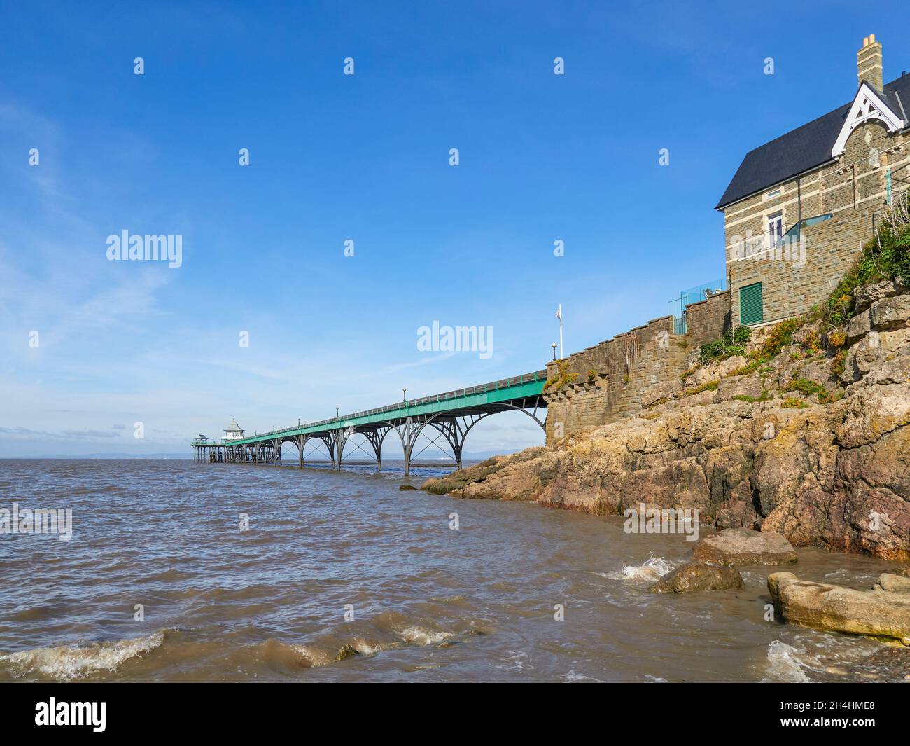 Clevedon pier on the Bristol Channel Somerset Stock Photo