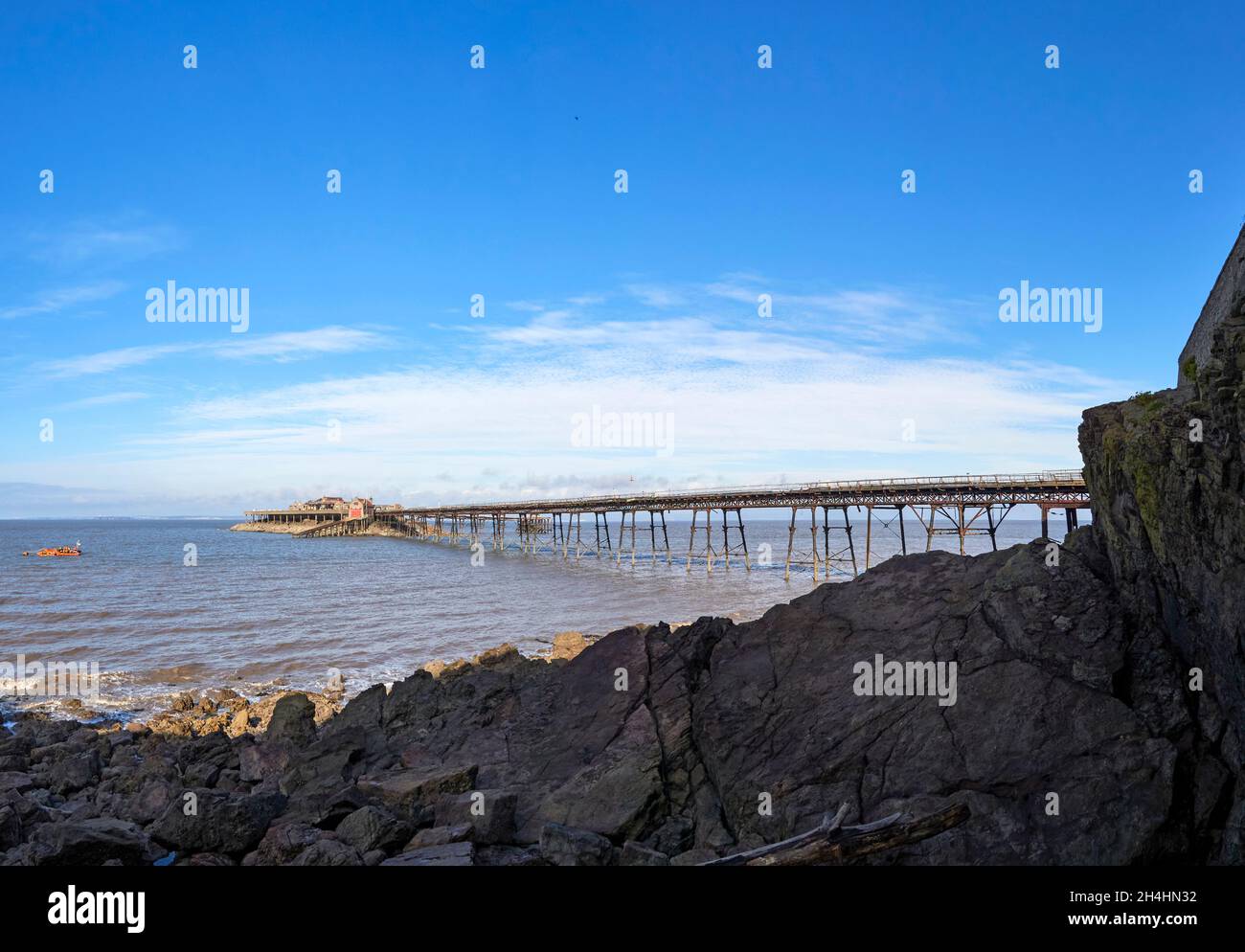 Clevedon pier on the Bristol Channel Somerset Stock Photo