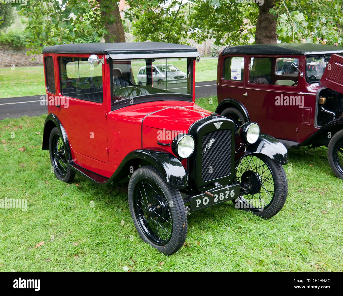 Three-quarters front view of a  1930,  Austin 7, on display at the Sandwich Festival Classic Car Show, 2021 Stock Photo