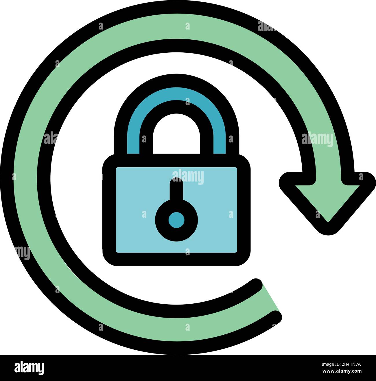 Lock secure icon. Outline lock secure vector icon color flat isolated ...