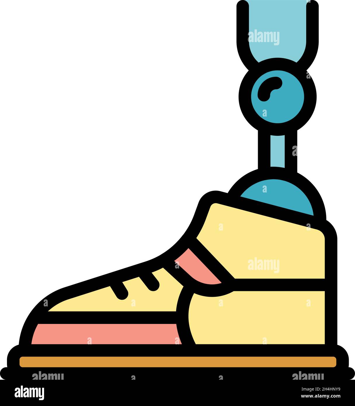 Handicapped foot icon. Outline handicapped foot vector icon color flat ...