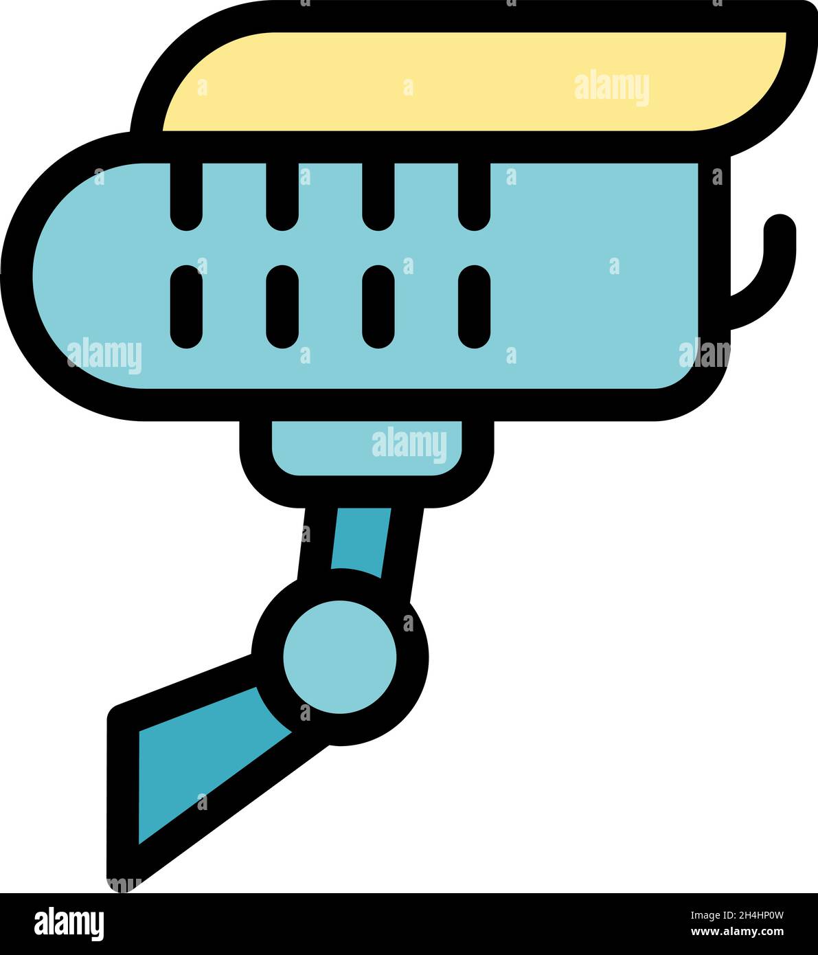 Video security icon. Outline video security vector icon color flat isolated Stock Vector