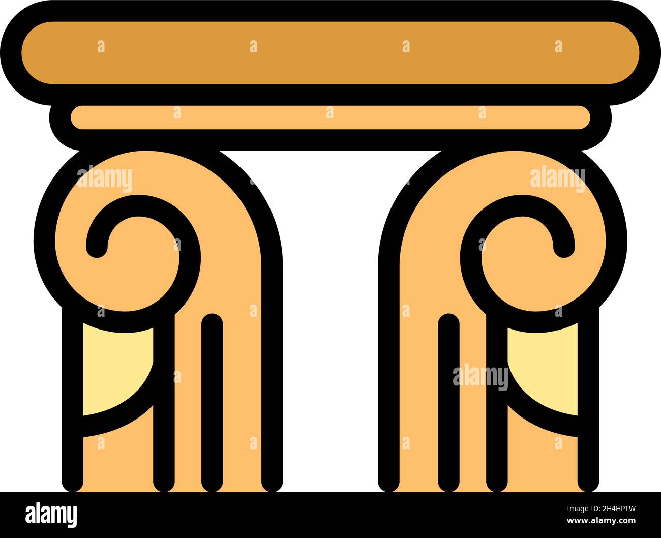 Greek column icon. Outline greek column vector icon color flat isolated