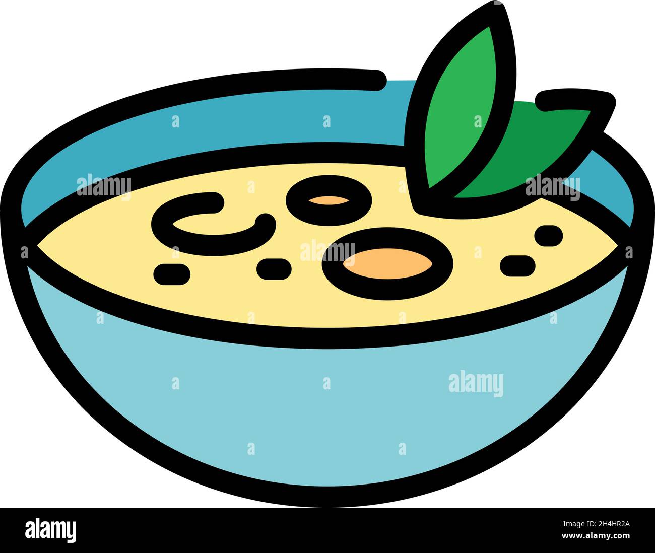 Greek soup bowl icon. Outline greek soup bowl vector icon color flat isolated Stock Vector Image
