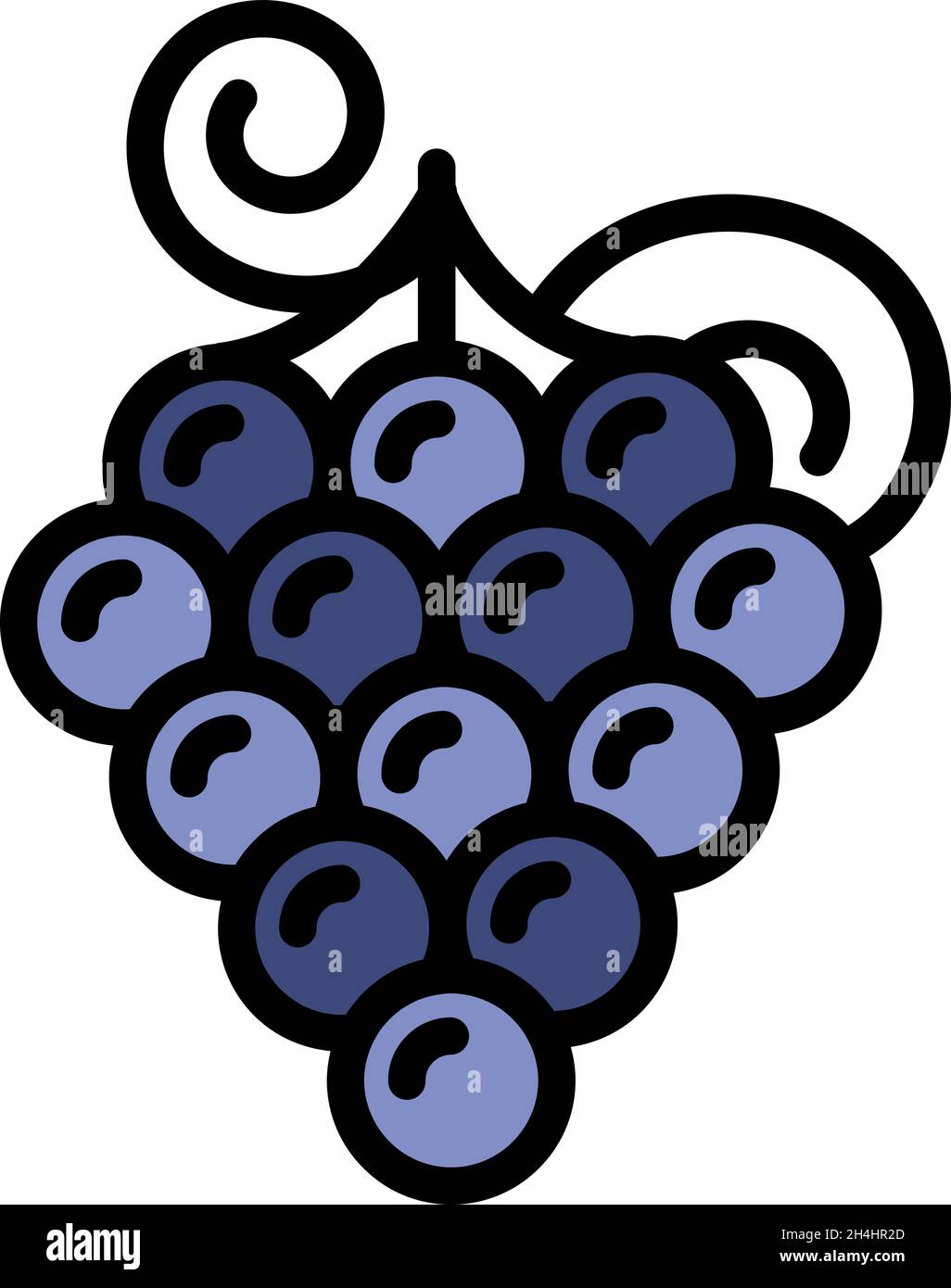 Greece grapes icon. Outline greece grapes vector icon color flat isolated Stock Vector