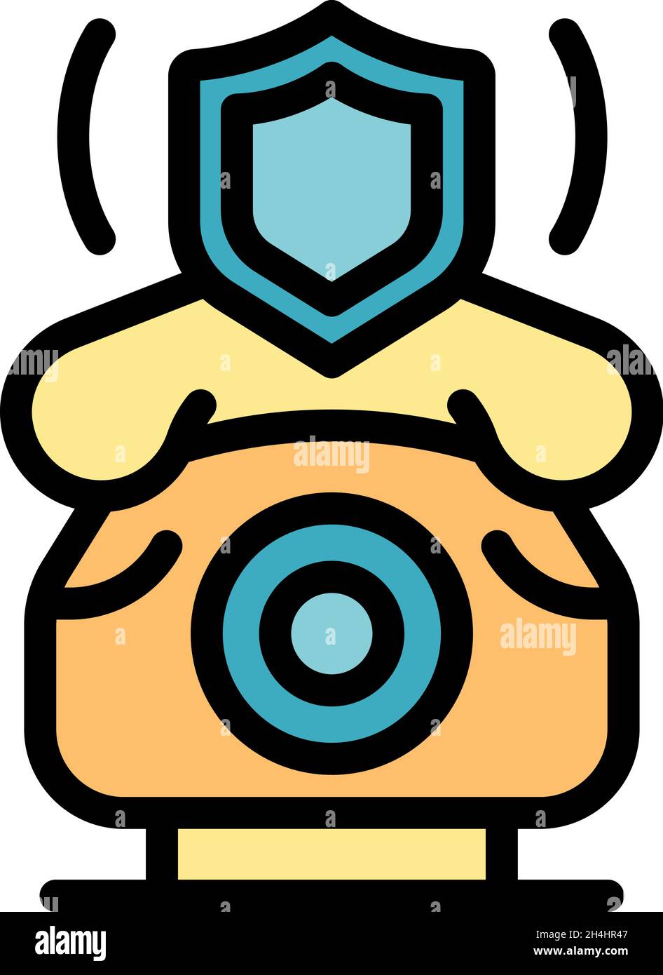 Secure phone icon. Outline secure phone vector icon color flat isolated ...